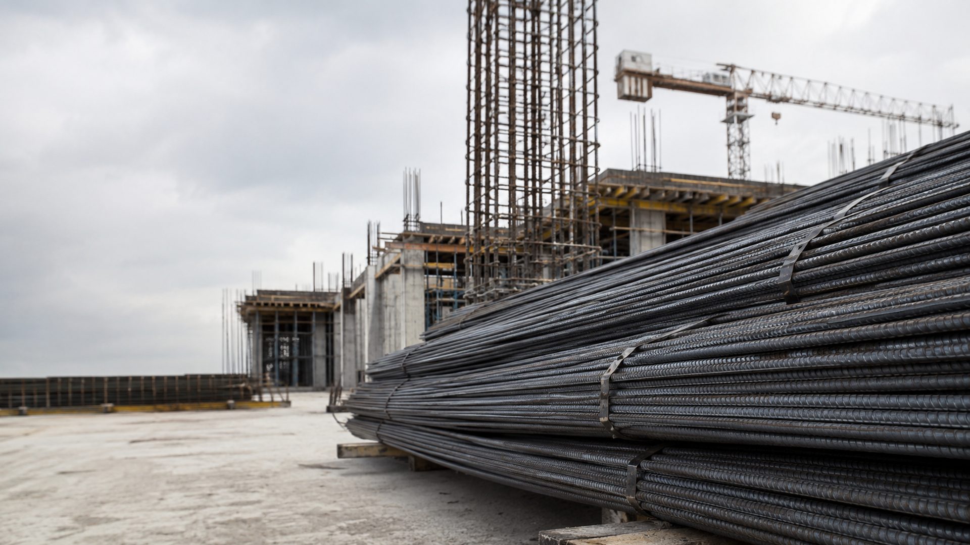 Reinforcement and formwork on an active site