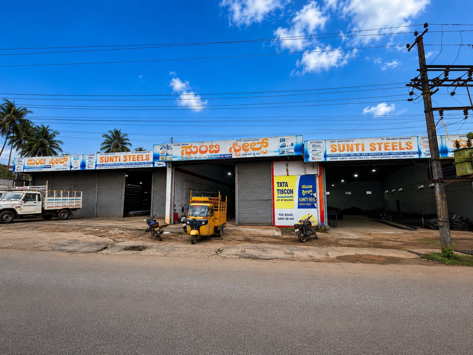 Steel stock held at the Sunti Steels yard